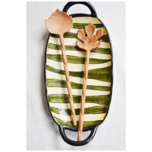 Kitchen Cooking Utensil Cutlery Set Durable Wood Salad Mixing Cutlery Dinner Fork & Spoon <b>Long</b> Handle Salad Server Set Flatware - Product Image 1