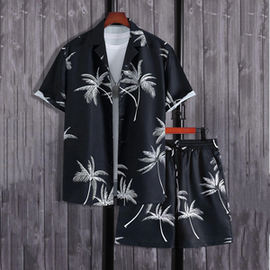 เสื้อสูทลำลองผู้ชาย BlackSummer Hawaii ลายพิมพ์ดิจิทัลทันสมัย ผลิตจากเส้นใยไผ่ 100% เป็นมิตรต่อสิ่งแวดล้อม น้ำหนัก 370 กรัม ลายต้นปาล์มและดอกไม้ด้านหน้า - Product Image 5