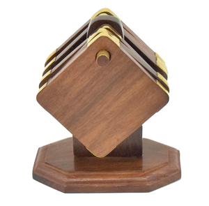 Wood Coaster For Cups Style 8 mm Thick Coaster With Stand Restaurants Wood Coaster for Tea Coffee Wholesale Price - Product Image 1
