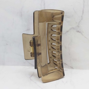 Pince à cheveux rectangulaire en plastique, accessoires de coiffure, décoration ambre, tenue simple et élégante toute la journée - Product Image 2