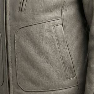 Veste universitaire d'hiver NAI-0528A en cuir véritable, style motard, avec capuche, pour motocycliste, tendance, en tissu non tissé, couleur personnalisable - Product Image 5