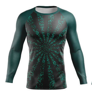 T-shirt de compression homme à manches longues, coupe ajustée, séchage rapide, respirant, pour fitness et combat MMA - Product Image 1