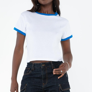 <b>Top</b> Quality Casual Wear Women's T-Shirts Latest Designs Lightweight Women's <b>Cropped</b> T-Shirts for Sale Wholesale High Quality - Product Image 5