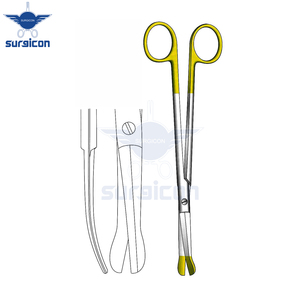 Tijeras de Disección Zouor de 20 cm (8 Pulgadas), Curvas, Doradas TC, con Hojas de Corte de Precisión - Product Image 3
