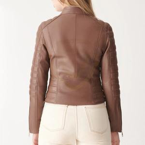 Chaqueta de PU Ajustada con Botones Decorativos, Acolchada, Transpirable, Estilo Casual, Chaquetas de Cuero Modernas para Mujer - Product Image 5