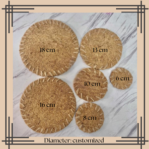 Hotsale Coconut Coir <b>Table</b> Mat Natural Fiber Handmade Drink <b>Coaster</b> Highly Absorbent Eco Friendly Cup Bowl Plate Pad Wholesale - Product Image 3
