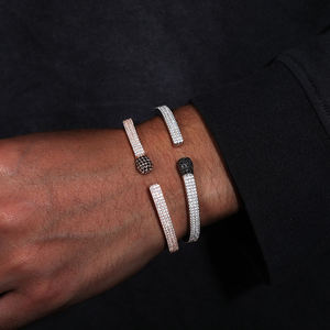 Pulsera de tenis para hombre de plata 925 chapada en rodio con diamantes de talla brillante redonda y engaste en canal, de lujo para uso diario - Product Image 3