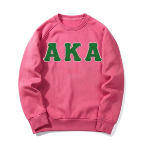 Sweat-shirt surdimensionné personnalisé Alpha Kappa Alpha rose et vert, vêtements de sororité grecque, coupe confortable et décontractée, vente en gros - Product Image 5