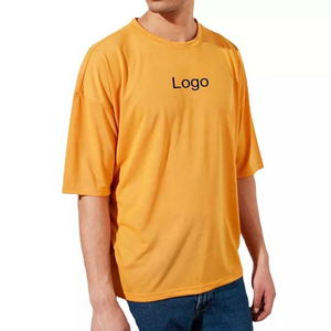 Wholesale Men's <b>Plain</b> <b>T</b> <b>Shirts</b> Custom Embroidery Front Printing 100% Cotton Casual Blank <b>Yellow</b> Color Short Sleeve Summer Wear - Product Image 3