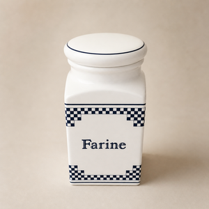 Classic Check Pattern Pantry Canister Set With <b>Labeled</b> Design Secure Lid Space Saving Stackable <b>Kitchen</b> Storage Solution - Product Image 1