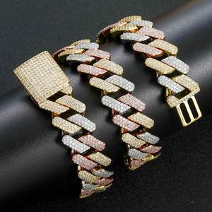<b>Iced</b> <b>Out</b> Diamond Cuban <b>Chain</b> Necklace with Secure Clasp for Hip Hop Fashion Music Video and Stage Performance Available for Sale - Product Image 6