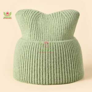 BMASA INTERNATIONAL Unisex Green Ribbed Knit Beanie Hat 100% Acrylic Casual <b>Winter</b> <b>Cap</b> for Adults 56-58CM - Product Image 1