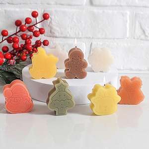 แม่พิมพ์ซิลิโคนสำหรับเทียนหอม รูปคนขนมปังขิง ต้นคริสต์มาส มนุษย์หิมะ และซานต้า สำหรับเทศกาลคริสต์มาส ลดราคาพิเศษ - Product Image 2