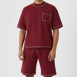 Top High Quality Men's T-Shirts <b>Sets</b> Short Sleeve Summer Sports / Slim Fit <b>Twin</b> <b>Sets</b> with Customs logo Men's Shirt <b>Sets</b> - Product Image 4