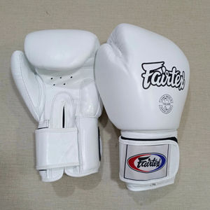 นวมชกมวยสีขาว ซานด้า มวยไทย แฟร์เท็กซ์ ฝึกซ้อม MMA เทควันโด กราปลิง คิกบ็อกซิ่ง นวมชกแบบกำหนดเอง น้ำหนักเบา ปรับแต่งได้ - Product Image 1