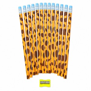Juego de 12 Lápices 2B con Estampado Animal y Borrador, Cuerpo Negro, Impresión por Sublimación, Material Escolar y de Oficina, OEM ODM - Product Image 6