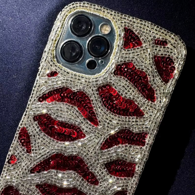 Heritage Style Beaded Phone Cover Baseball Team Beaded Embroidery Phone Case Sports Themed Luxury Phone Cover Traditional