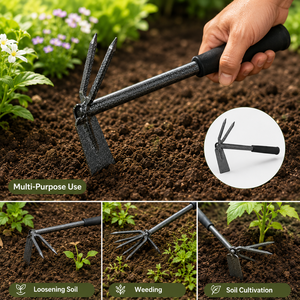 Azada de Alta Resistencia de 2 Puntas, Herramienta Manual de Jardín con Hoja Metálica Resistente para Desherbar, Remover la Tierra, Cultivar y Plantar - Product Image 3