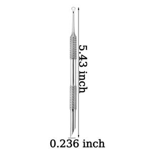 Pousse-cuticules professionnel en acier inoxydable à double extrémité, outil de manucure, prise en main confortable, soin des ongles - Product Image 5