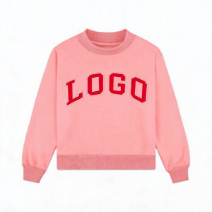 Sweat-shirt oversize rose respirant pour femme, col montant, en tissu éponge, avec lettres brodées sur le devant - Product Image 2