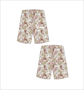 Shorts de basketball blancs personnalisés avec motif cachemire marron et beige, légers, respirants, en maille, pour l'entraînement sportif et le streetwear - Product Image 1