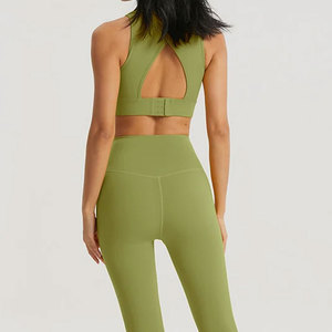 Ensemble de sport haut de gamme, tendance, respirant, léger et confortable, comprenant un legging taille haute et un soutien-gorge de sport, du meilleur fournisseur pour la gym et le fitness - Product Image 4