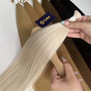 Extensiones de Cabello Humano Virgen Liso Rusahair, Color Claro, Cabello Vietnamita a Granel, Mechones de Una Sola Capa con Puntas Completas para Salón - Product Image 1