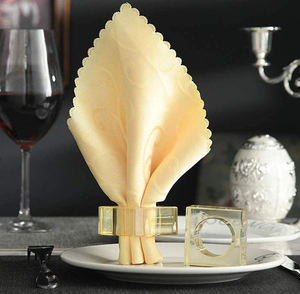 Anneaux de serviette en résine époxy transparents, design carré, lot de 2, pour table de fête - Product Image 1