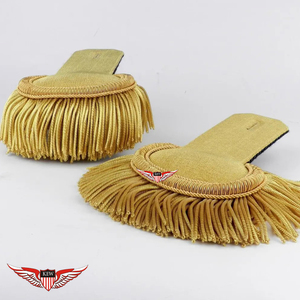 KEW Epaulettes Ecológicos Vintage Bordados Personalizables con Hilo de Bullion y Hilo Mylar, Accesorios para Prendas Ceremoniales - Product Image 1
