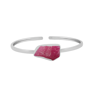 BLAZELS INFINITY 925 Sterling Silver Twister <b>Bracelet</b> <b>Ruby</b> Gemstone Rough Shape Natural Bezel Setting Trendy High Finish Women - Product Image 1