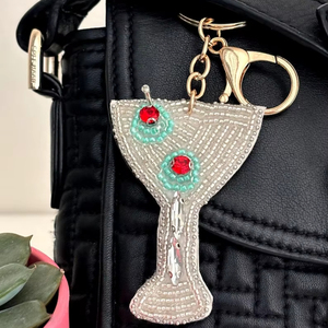 Porte-clés brodés de perles et accessoires de sac en perles de rocaille, breloques de sac brodées de perles de rocaille faites à la main avec motifs festifs - Product Image 1