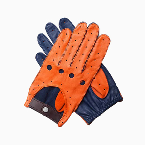 Gants de conduite en cuir perforé respirants unisexes pour la course automobile avec sangle de poignet réglable pour le sport et les activités de plein air à prix abordable - Product Image 6