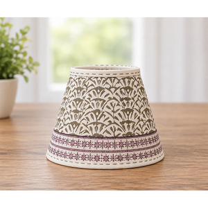 Artisan Cotton Linen <b>Lampshade</b> Set | Geometric Block Print Tapered Fabric Shades | Handmade Decorative Lamp Covers - Product Image 1