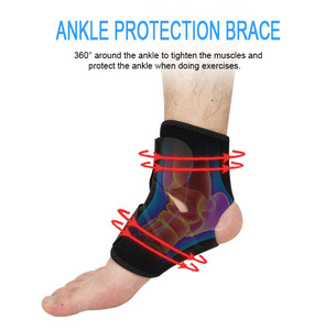 Soporte de Tobillo de Compresión de <span class=keywords><strong>Neopreno</strong></span> Profesional Unisex, Diseño Impermeable con Talón Abierto, Cierre de Velcro, Manga para el Pie - Product Image 2