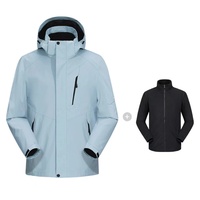 Veste bomber imperméable à capuche pour homme MANWA, bleu clair, noir, doublure en polaire, rembourrage en coton, vêtements d'hiver sportifs, fermeture éclair
