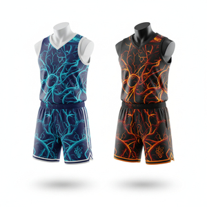 Conjunto de Uniforme de Baloncesto Sublimado Personalizado, Transpirable, Sin Costuras, Unisex, Cuello en V, Sin Mangas, Absorbe la Humedad, Ropa Deportiva - Product Image 4