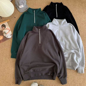 Custom <b>Men</b> <b>Half</b> <b>Zip</b> Stand Collar Printed Eco-friendly Cotton Lightweight Oversized Casual Sport Pullover <b>Jacket</b> Spring Autumn - Product Image 5