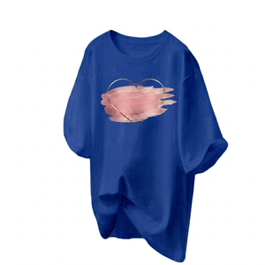 Camisetas de Mujer a Precio Económico, de la Mejor Calidad, Color Liso, Manga Corta, Cuello Redondo, 100% Algodón, Tejido de Punto Transpirable - Product Image 2