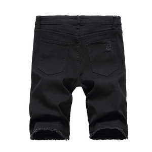 Shorts en jean droits pour hommes, personnalisés, de haute qualité, pour l'été, avec poches plaquées, respirants et à séchage rapide, vente en gros OEM - Product Image 2