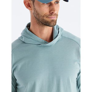 เสื้อเชิ้ตตกปลาแขนยาวสีฟ้าอ่อนสำหรับผู้ชาย UPF 50 ป้องกันรังสียูวี สีพื้น ผ้าโพลีเอสเตอร์ 100% เสื้อคลุมสำหรับกิจกรรมกลางแจ้ง - Product Image 6