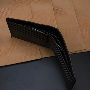 Premium Dark Brown Animal Pattern <b>Leather</b> <b>Wallet</b> <b>Men</b> Luxury Slim Standard Bifold <b>Card</b> Holder Cash Compartment Pocket Purse Sleek - Product Image 3