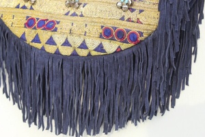 Bolso de mano bohemio con parche bordado de BANJARA, bolso de mano grande de cuero con flecos de BANJARA increíble - Product Image 5