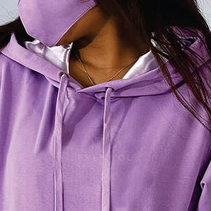 Sweat-shirt à capuche doublé en satin unisexe, streetwear décontracté pour hommes et femmes, en coton doux, à porter au quotidien - Product Image 6