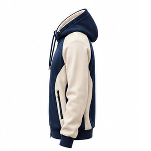 Veste à capuche zippée pour homme au design minimaliste, fermeture intégrale sur le devant, poches kangourou spacieuses et couleur personnalisable - Product Image 4