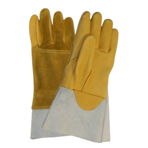 Gants de sécurité en cuir de vachette résistant à la chaleur et à l'abrasion, longs, pour le soudage, adaptés aux environnements à haute température - Product Image 4