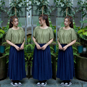 High Quality Rayon Woven XS Size <b>Women's</b> Casual A-Line <b>Skirt</b> Elegant Long with Pocket Breathable and Natural Style - Product Image 6