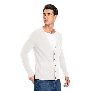 Suéter tipo cárdigan clásico de punto con botones para hombre - Product Image 2