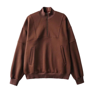 Sudadera con media cremallera y cuello alto de forro polar 2026 al por mayor, chaqueta con logo personalizado, OEM, pedido a granel, ropa deportiva informal - Product Image 4