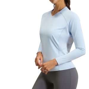 Chemise de course et de fitness pour femmes, manches longues, légère, col en V, nouvelle fabrication - Product Image 3