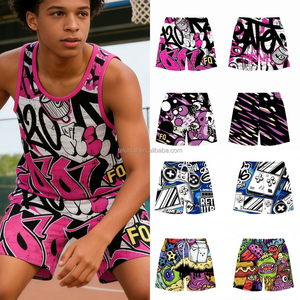 Nuevos pantalones cortos de malla de béisbol para jóvenes 2026 personalizados con estampado completo, de poliéster sublimado de doble capa, pantalones cortos deportivos de malla para baloncesto para niños - Product Image 3